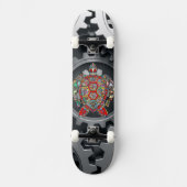 Skateboard Tortue abstraite en spirale (Recto)