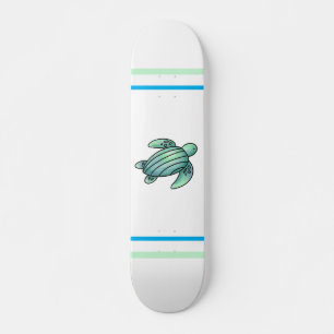 Skateboard tortue de mer peinte à l'aquarelle dessin animé bl