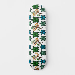 Skateboard Tortue de mer tropicale à motif floral Océan côt