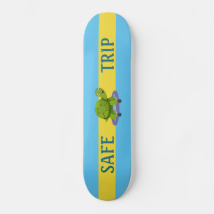 Skateboard Tortue de patinage & calligraphie sur turquoise &