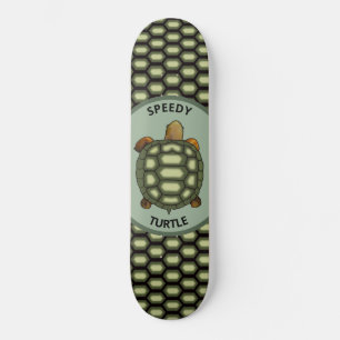 Skateboard Tortue rapide et motif de coquille en vert et noir