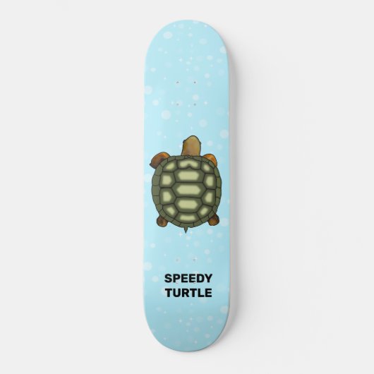 Skateboard Tortue rapide sur bleu clair (Recto)