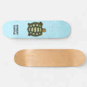 Skateboard Tortue rapide sur fond bleu clair (Horz)
