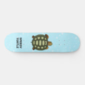 Skateboard Tortue rapide sur fond bleu clair (Horz)