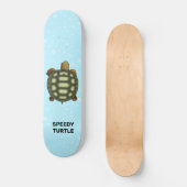 Skateboard Tortue rapide sur fond bleu clair (Recto)