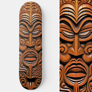 Skateboard Totem hawaïen Tiki Masque bois style Art