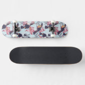 Skateboard Toucans avec les fleurs exotiques (Horz)