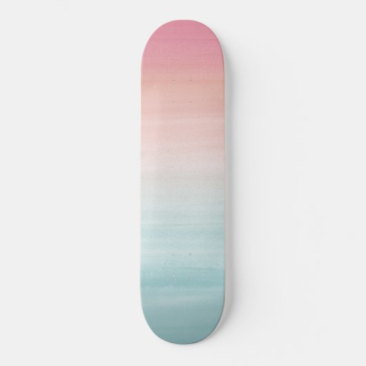 Skateboard Toucher aquarelle Abstrait rêve de plage #1 (Recto)