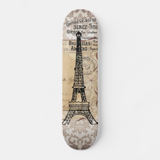 Skateboard Tour Eiffel chic minable vintage de Paris (Recto)