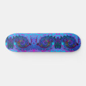 Skateboard Tourbillon Abstrait Rétro Bleu et Violet (Horz)