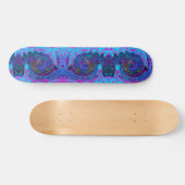Skateboard Tourbillon Abstrait Rétro Bleu et Violet (Horz)