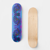 Skateboard Tourbillon Abstrait Rétro Bleu et Violet (Recto)