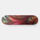 Skateboard Tourbillon Abstrait rouge Iridescente (Horz)