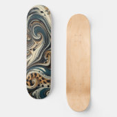 Skateboard Tourbillon Imprimé Léopard Abstrait (Recto)