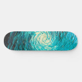 Skateboard Tourbillon océan turquoise abstrait (Horz)
