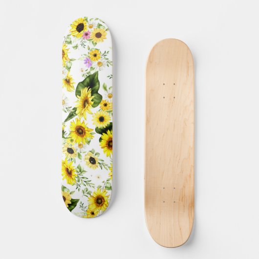 Skateboard Tournesol d'aquarelle 7 (Recto)