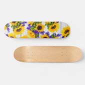 Skateboard Tournesol jaune pourpre en bois blanc rustique de (Horz)