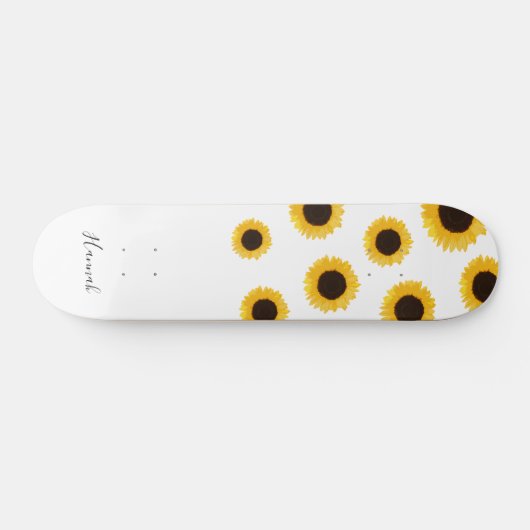 Skateboard Tournesol moderne personnalisé (Horz)
