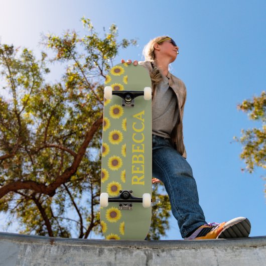 Skateboard Tournesol vert Sage (Extérieur 1)