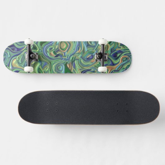 Skateboard Tournures 3D colorées psychédéliques (Horz)