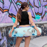 Skateboard Tourterelle bleue de Silver<br><div class="desc">This skateboard for her fefefesilver turtles on a turquoise blue silver ink background.</div>