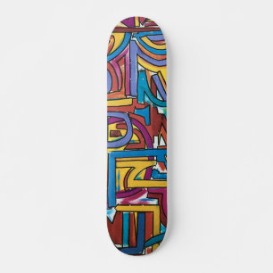 Skateboard Tous les chemins mènent là - Art moderne peint à l