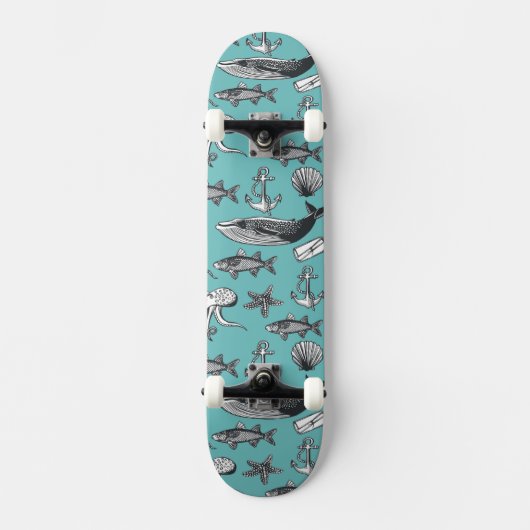 Skateboard Tout les motif de mer (Recto)