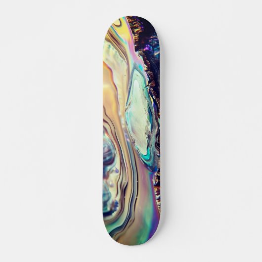Skateboard Tracé multicolore de roches ignées (Devant)