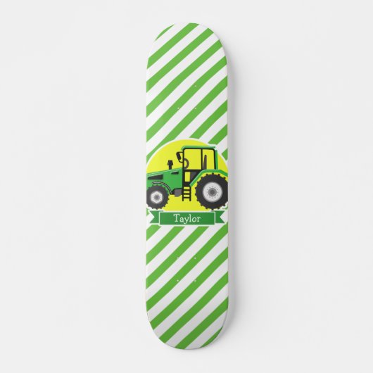 Skateboard Tracteur agricole vert avec jaune; vert et blanc (Devant)
