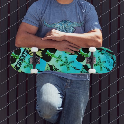 Skateboard Train Planche à Roulettes Corbeau Bleu Vert Dynami (Extérieur 3)