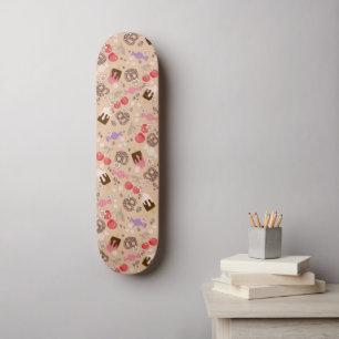 Skateboard Traitements sucrés et salés Motif beige