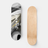 Skateboard Trend Abstrait Art Noir Blanc Or (Recto)