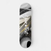 Skateboard Trend Abstrait Art Noir Blanc Or (Recto)