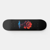 Skateboard Trendy Distressed Grunge Red Rose Skate Deck (Horz)