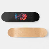 Skateboard Trendy Distressed Grunge Red Rose Skate Deck (Horz)
