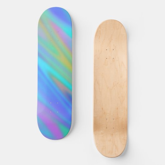 Skateboard Trendy luxe vert bleu violet faux holographique (Recto)