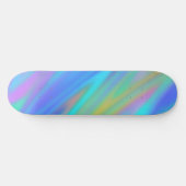 Skateboard Trendy luxe vert bleu violet faux holographique (Horz)