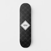 Skateboard Trendy noir blanc tartan Personnaliser Monogramme (Recto)