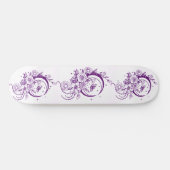 Skateboard Trendy Tattoo Style Floral Crescent Moon Deck (Horz)