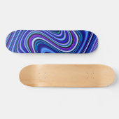 Skateboard Très Unique Motif de ligne courbe couleur bleu (Horz)