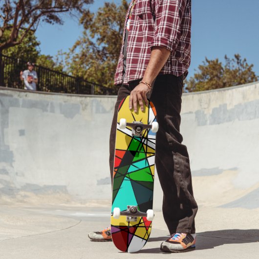 Skateboard Triangle Coloré Géométrique Moderne (Extérieur 2)