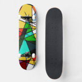 Skateboard Triangle Coloré Géométrique Moderne (Recto)