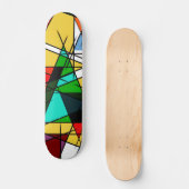 Skateboard Triangle Coloré Géométrique Moderne (Recto)