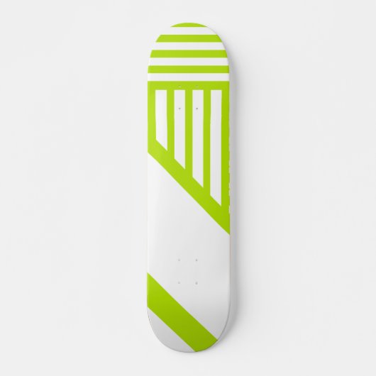 Skateboard Triangle en Lime Vert et Blanc (Devant)