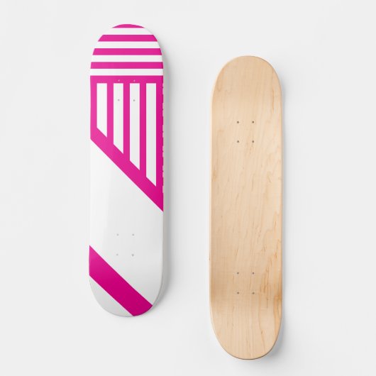 Skateboard Triangle en Magenta et Blanc (Recto)