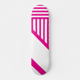 Skateboard Triangle en Magenta et Blanc