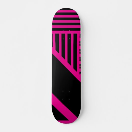 Skateboard Triangle en Magenta et Noir (Devant)