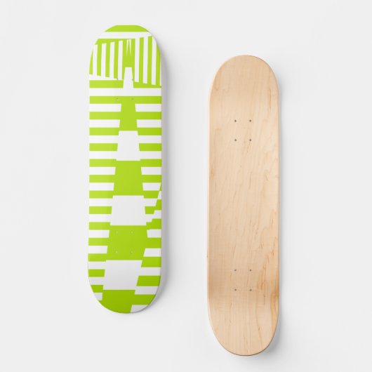 Skateboard Triangle - Lime vert et blanc (Recto)
