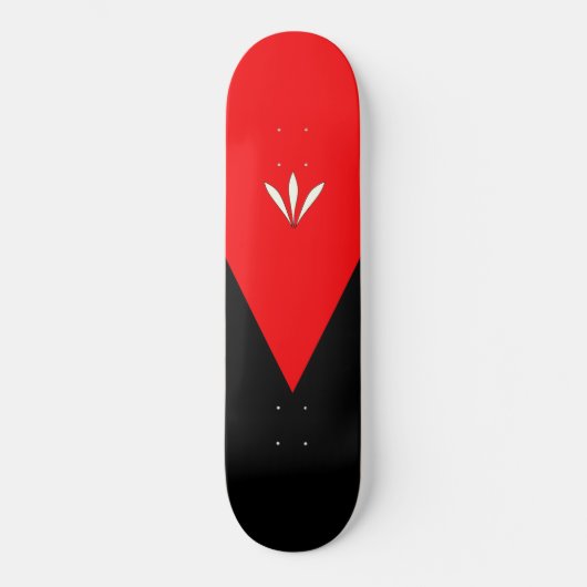 Skateboard Triangle noir et rouge élégant (Recto)