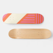 Skateboard Triangle rayures en rose, orange et crème (Horz)